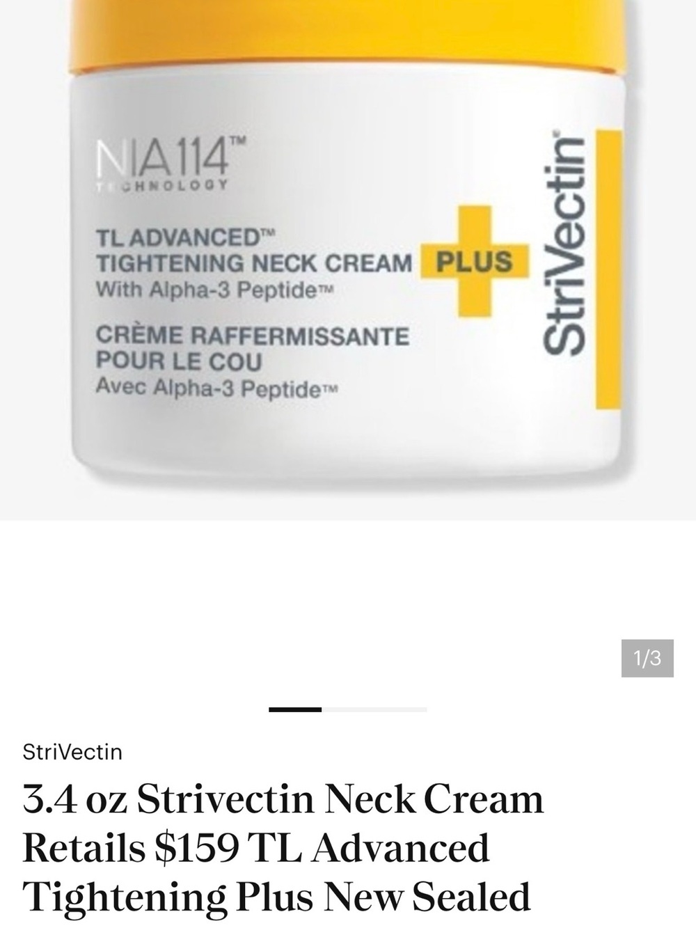 StriVectin Tightening Neck Cream 2 total items one large 3.4 oz & one 1.7 oz - Picture 2 of 2